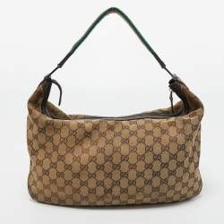 Pre Owned Gucci Beige/Ebony GG Canvas Web Pop Hobo