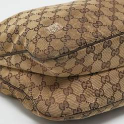 Pre Owned Gucci Beige/Ebony GG Canvas Web Pop Hobo