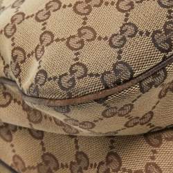 Pre Owned Gucci Beige/Ebony GG Canvas Web Pop Hobo