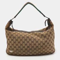 Pre Owned Gucci Beige/Ebony GG Canvas Web Pop Hobo