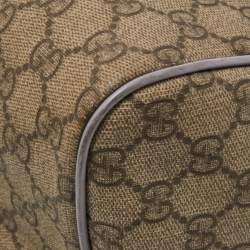 Pre Owned حقيبة غوتشي بوسطن جوي جلد وكانفاس سوبريم GG  فضية/ بيضاء