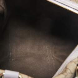 Pre Owned حقيبة غوتشي بوسطن جوي جلد وكانفاس سوبريم GG  فضية/ بيضاء