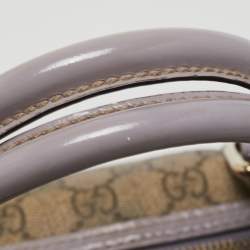 Pre Owned حقيبة غوتشي بوسطن جوي جلد وكانفاس سوبريم GG  فضية/ بيضاء