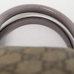 Pre Owned حقيبة غوتشي بوسطن جوي جلد وكانفاس سوبريم GG  فضية/ بيضاء