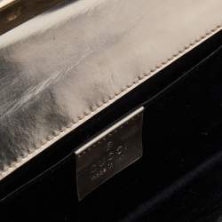 Pre Owned Gucci Metallic Gold Leather Flap Clutch