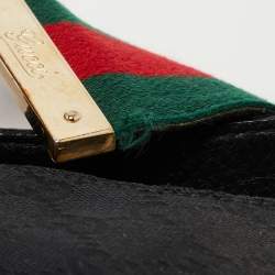 Pre Owned Gucci Black GG Canvas New Ladies Web Hobo