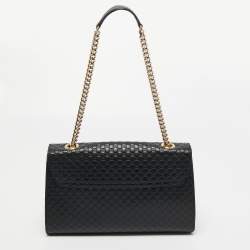 Gucci Black Microguccissima Leather Medium Emily Chain Shoulder Bag