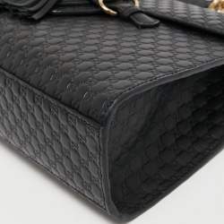 Gucci Black Microguccissima Leather Medium Emily Chain Shoulder Bag