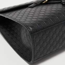 Gucci Black Microguccissima Leather Medium Emily Chain Shoulder Bag