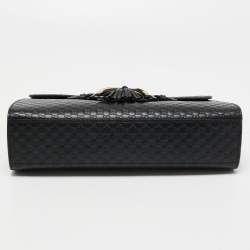 Gucci Black Microguccissima Leather Medium Emily Chain Shoulder Bag