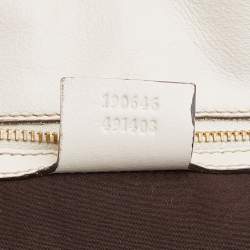 Pre Owned Gucci Beige/White GG Canvas and Leather Travel Satchel