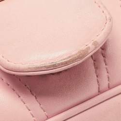 مملوكة مسبقًا Gucci Pink Matelassé Leather Small GG Marmont Shoulder Bag