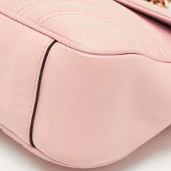 ممل وكة مسبقًا Gucci Pink Matelassé Leather Small GG Marmont Shoulder Bag
