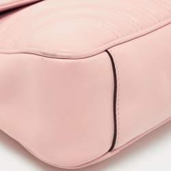 مملوكة مسبقًا Gucci Pink Matelassé Leather Small GG Marmont Shoulder Bag
