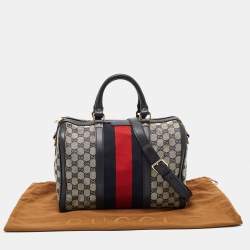 Gucci Beige/Brown GG Canvas and Leather Medium Vintage Web Boston Bag