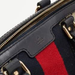 Gucci Beige/Brown GG Canvas and Leather Medium Vintage Web Boston Bag