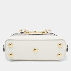Pre Owned Gucci Beige/Cream GG Supreme Coated Canvas and Leather Mini Horsebit 1955 Bag