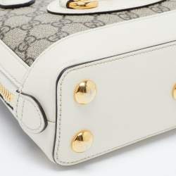 Pre Owned Gucci Beige/Cream GG Supreme Coated Canvas and Leather Mini Horsebit 1955 Bag