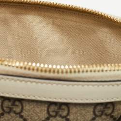 Pre Owned Gucci Beige/Cream GG Supreme Coated Canvas and Leather Mini Horsebit 1955 Bag