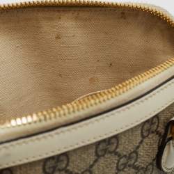 Pre Owned Gucci Beige/Cream GG Supreme Coated Canvas and Leather Mini Horsebit 1955 Bag