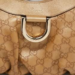 Pre Owned Gucci Beige Leather Abbey D-Ring Shoulder Bag