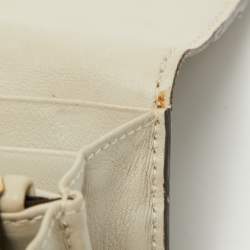 Gucci Off White/Grey Karung Leather Horsebit Continental Wallet