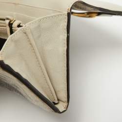 Gucci Off White/Grey Karung Leather Horsebit Continental Wallet