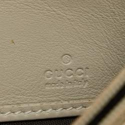 Gucci Off White/Grey Karung Leather Horsebit Continental Wallet