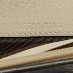 Gucci Off White/Grey Karung Leather Horsebit Continental Wallet