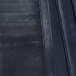 Gucci Blue/Beige GG Canvas and Leather Web Flap Continental Wallet