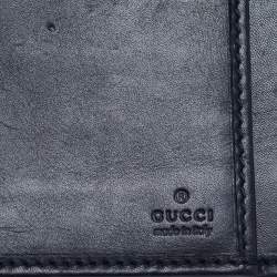 Gucci Blue/Beige GG Canvas and Leather Web Flap Continental Wallet