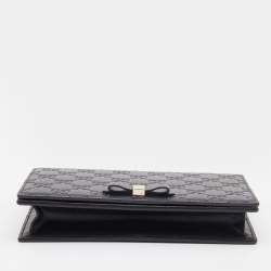 Gucci Black Guccissima Leather Wallet on Chain