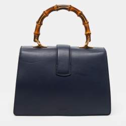Pre Owned Gucci Tri Color Leather Medium Dionysus Bamboo Top Handle Bag