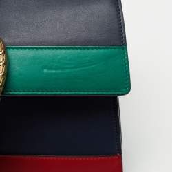 Pre Owned Gucci Tri Color Leather Medium Dionysus Bamboo Top Handle Bag