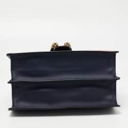 Pre Owned Gucci Tri Color Leather Medium Dionysus Bamboo Top Handle Bag