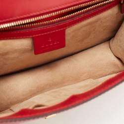 Pre Owned Gucci Red Leather Sylvie Shoulder Bag