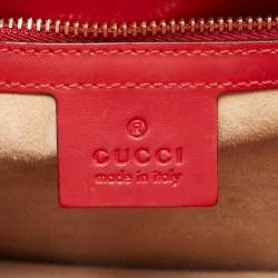 Pre Owned Gucci Red Leather Sylvie Shoulder Bag