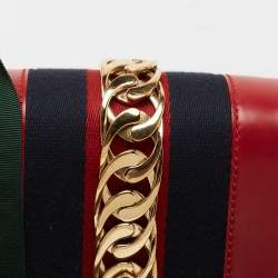 Pre Owned Gucci Red Leather Sylvie Shoulder Bag