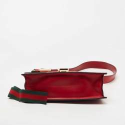 Pre Owned Gucci Red Leather Sylvie Shoulder Bag
