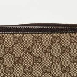 Gucci Beige/Brown GG Canvas and Leather Bamboo Tassel Zip Around Wallet
