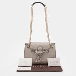 Gucci Grey Guccissima Leather Small Emily Shoulder Bag