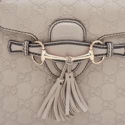 Gucci Grey Guccissima Leather Small Emily Shoulder Bag