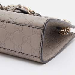 Gucci Grey Guccissima Leather Small Emily Shoulder Bag