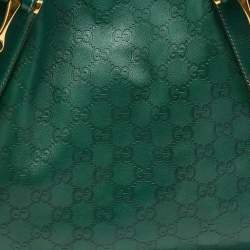 Pre Owned Gucci Green Guccissima Leather Pelham Shoulder Bag