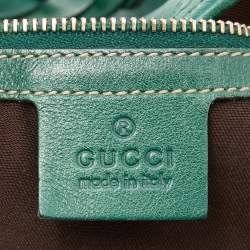 Pre Owned Gucci Green Guccissima Leather Pelham Shoulder Bag