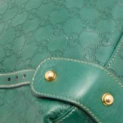 Pre Owned Gucci Green Guccissima Leather Pelham Shoulder Bag