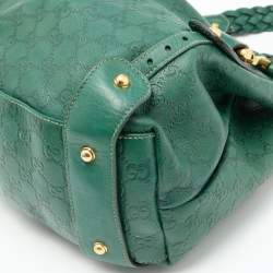Pre Owned Gucci Green Guccissima Leather Pelham Shoulder Bag