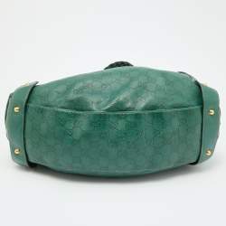 Pre Owned Gucci Green Guccissima Leather Pelham Shoulder Bag