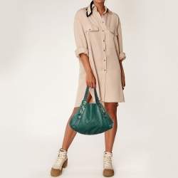 Pre Owned Gucci Green Guccissima Leather Pelham Shoulder Bag