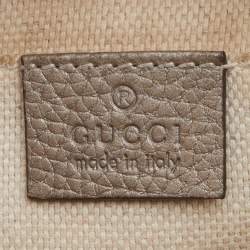 Pre Owned Gucci Metallic Gold Leather Small Soho Disco Crossbody Bag